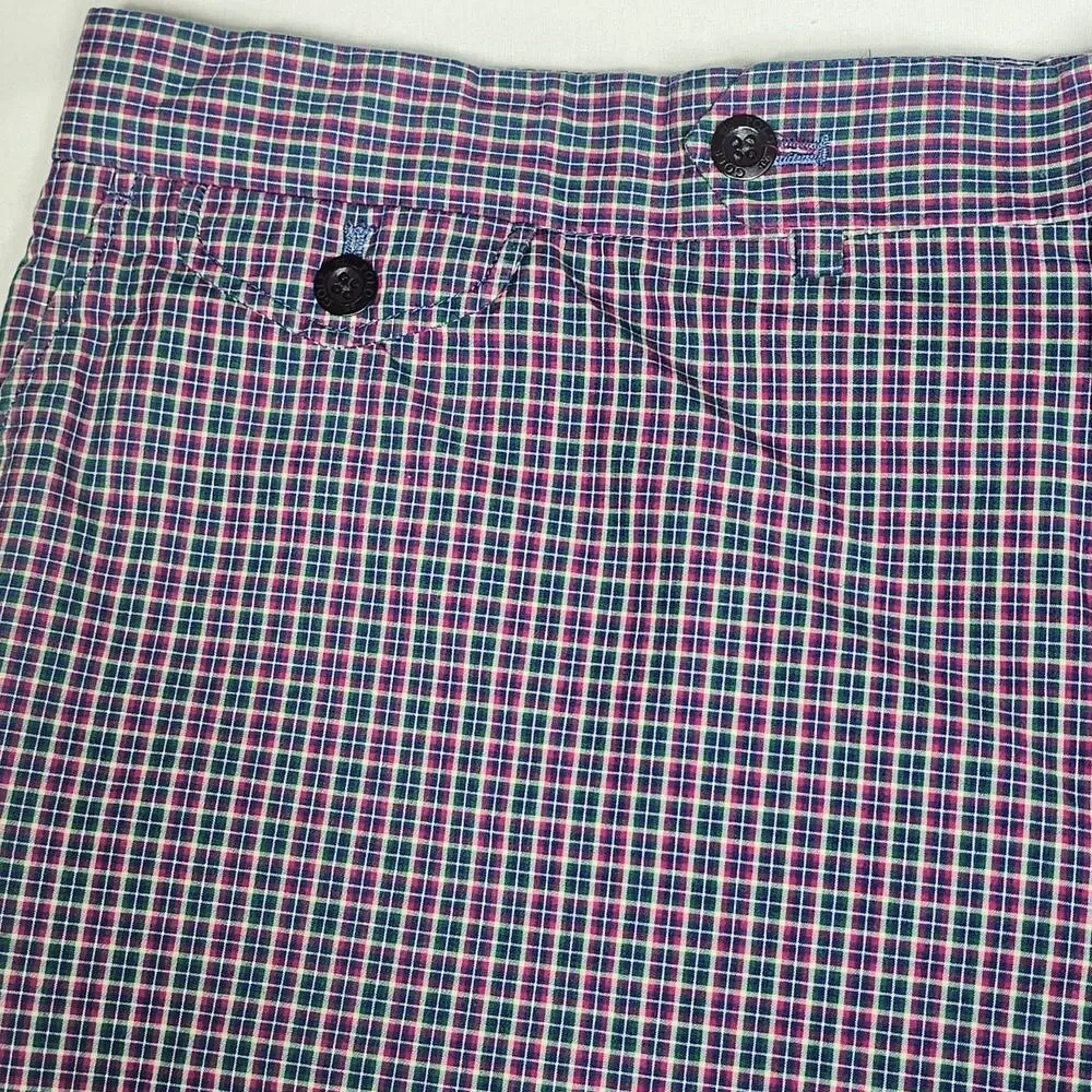 Polo Golf Ralph Lauren Links Fit Flat-Front Plaid Golf Shorts Chino Men's 38